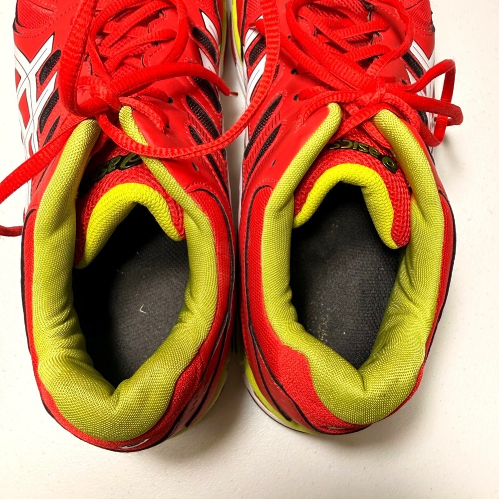 Asics Gel-Volleycross Revolution Red Lime Volleyball Shoes B301Y Mens 12.5 - Picture 10 of 14